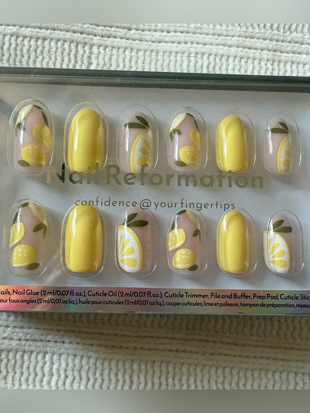 Nail Reformation Yellow Lemon & Leaf Press-On Nail Set
